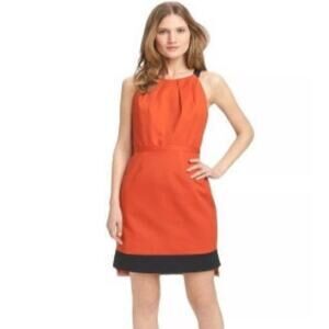 T Tahari Color Block Sleeveless Sheath Dress Size 8 Orange Multi